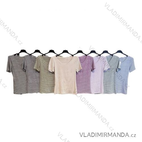 Tričko krátky rukáv dámske prúžok (S/M ONE SIZE) TALIANSKA MÓDA IMPLM2380240