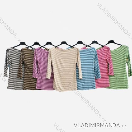 Tričko dlhý rukáv dámske prúžok (S/M ONE SIZE) TALIANSKA MÓDA IMPLM232152100