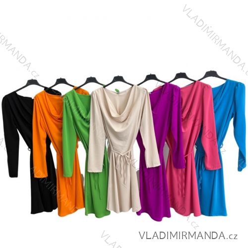 Šaty elegantný dlhý rukáv dámske (S/M ONE SIZE) TALIANSKA MÓDA IMPLM2380094