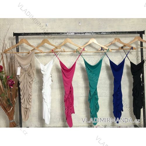 Šaty elegantné na ramienka dámske (S/M ONE SIZE) TALIANSKA MÓDA IMPGM236244
