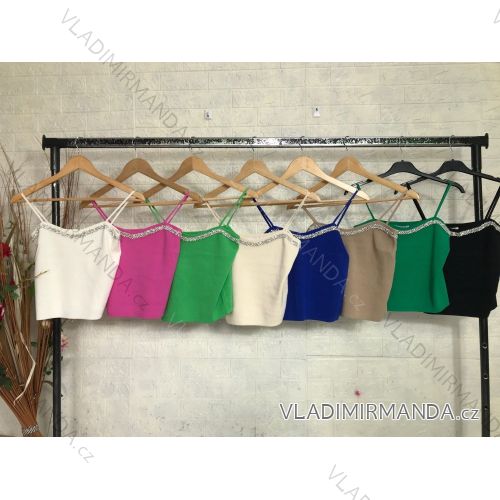 Top croptop na ramienka dámsky (S/M ONE SIZE) TALIANSKA MÓDA IMPGM23S010