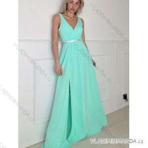 Šaty dlhé spoločenské na ramienka dámske (S/M ONE SIZE) TALIANSKA MÓDA IMPBB23C11100