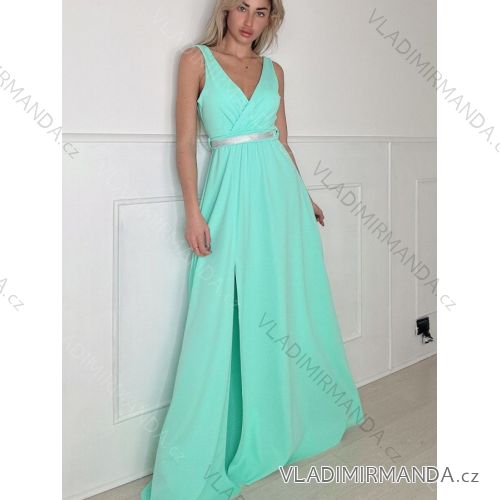 Šaty dlhé spoločenské na ramienka dámske (S/M ONE SIZE) TALIANSKA MÓDA IMPBB23C11100