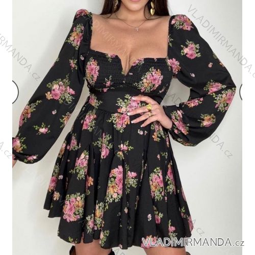 Šaty dlhý rukáv dámske (S/M ONE SIZE) TALIANSKA MÓDA IMPBB23B23404