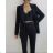Súprava elegantné nohavice, sako a top dámska (S-XL) TALIANSKA MÓDA IMPGM233790-05 ružová M