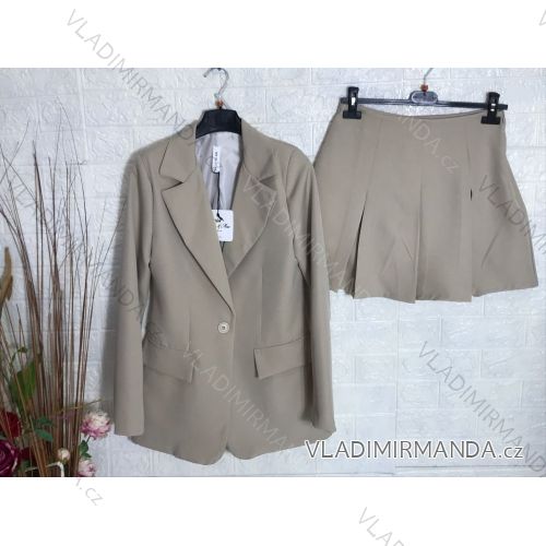 Súprava elegantnej sukne a sako dámska (S-XL) TALIANSKA MÓDA IMPGM237994-03 béžová S