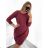 Šaty klasik teplé dlhý rukáv dámske (S/M ONE SIZE) TALIANSKA MÓDA IMD22781A/DR S/M hnedá