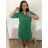 Šaty košeľové oversize krátky rukáv dámske (M/L/XL ONE SIZE) TALIANSKA MÓDA IM423007/DU   tmavo ružová
   M / L