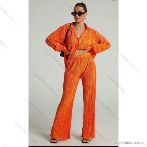 Súprava nohavice dlhé a košele dlhý rukáv dámska (S-XL) TALIANSKA MÓDA IMPGM2322496-02 oranžová L