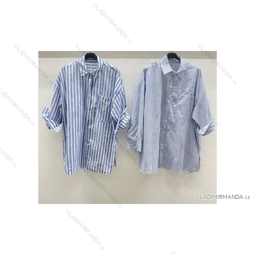Košeľa dlhý rukáv dámska prúžok (S/M ONE SIZE) TALIANSKA MÓDA IMPDY23FHAO87326