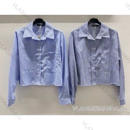 Košeľa dlhý rukáv dámska prúžok (S/M ONE SIZE) TALIANSKA MÓDA IMPDY23MDUE221274