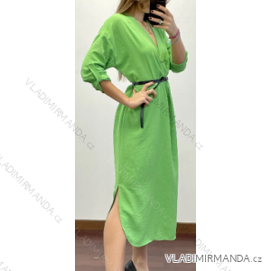 Šaty s opaskom dlhý rukáv dámske (S/M ONE SIZE) TALIANSKA MÓDA IMPDY23LS18178
