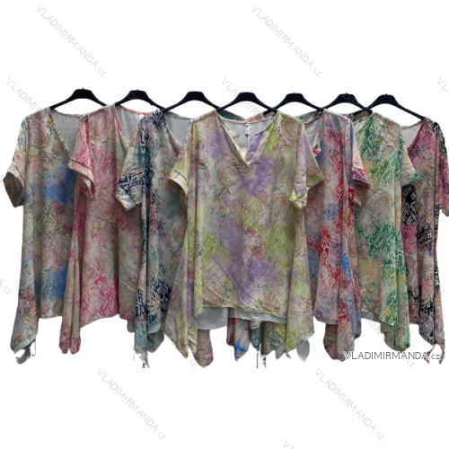 Tunika krátky rukáv dámska nadrozmer (2XL/3XL ONE SIZE) TALIANSKA MÓDA IMC23156