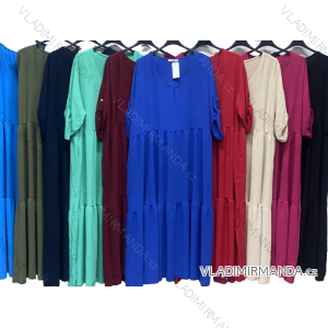 Šaty letné krátky rukáv dámske nadrozmer (XL/2XL/3XL ONE SIZE) TALIANSKA MÓDA IMC23166