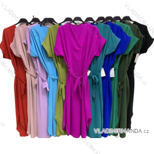 Šaty letné krátky rukáv dámske nadrozmer (XL/2XL/3XL ONE SIZE) TALIANSKA MÓDA IMC23176