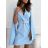 Overal/Šaty elegantný s opaskom dlhý rukáv dámske (S/M ONE SIZE) TALIANSKA MÓDA IMM23m27030