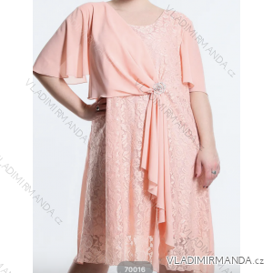Šaty elegantné spoločenské nadrozmerné krátky rukáv dámske (2xl/3xl ONE SIZE) TALIANSKA MÓDA IMPSH2370016