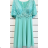 Šaty společenské krátký rukáv dámské (S/M ONE SIZE) ITALSKÁ MÓDA IMPSH2480657 zelená S / M
