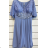Šaty společenské krátký rukáv dámské (S/M ONE SIZE) ITALSKÁ MÓDA IMPSH2480657 zelená S / M