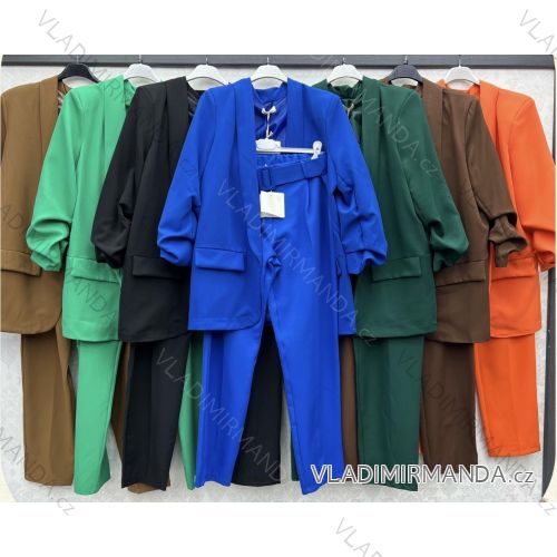 Súprava elegantné nohavice a sako dlhý rukáv dámsky nadrozmer (3XL-6XL) TALIANSKA MÓDA IMWB23651
