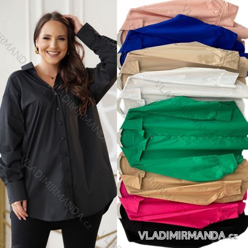 Košeľa dlhý rukáv dámska (XL/2XL ONE SIZE) TALIANSKA MÓDA IMWT23660
