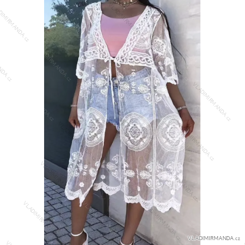 Cardigan krajkový dlhý rukáv dámske (S/M ONE SIZE) TALIANSKA MÓDA IMPLP2300100095