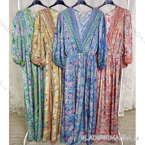 Šaty dlhé dlhý rukáv dámske (S/M ONE SIZE) TALIANSKA MÓDA IMPLP2323030012