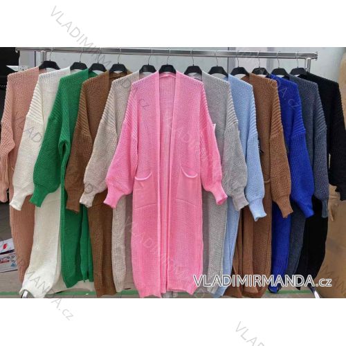 Cardigan pletený dlhý rukáv dámsky (S / M ONE SIZE) TALIANSKÁ MÓDA IMW23OPR087