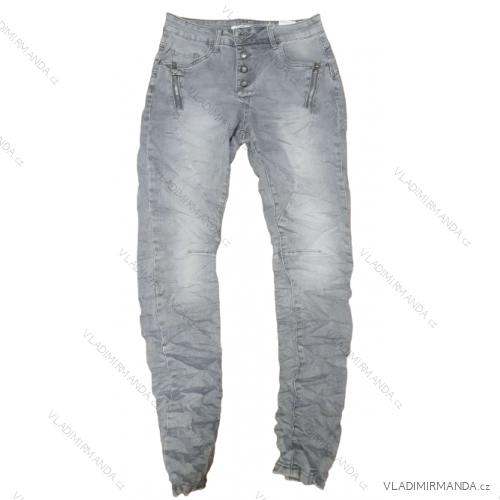 Rifle jeans baggy dlhé dámske (XS-XL) JEWELLY JEW23JW2307/DU šedá XS