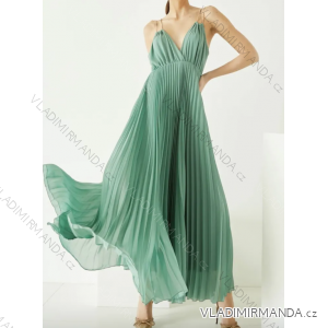 Šaty dlhé elegantné spoločenské na ramienka dámske (S/M ONE SIZE) TALIANSKA MÓDA IMPLP2389050135