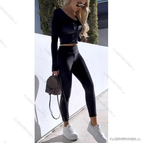 Súprava legíny dlhé a top dlhý rukáv dámska (S/M ONE SIZE) TALIANSKA MÓDA IMPGM237086
