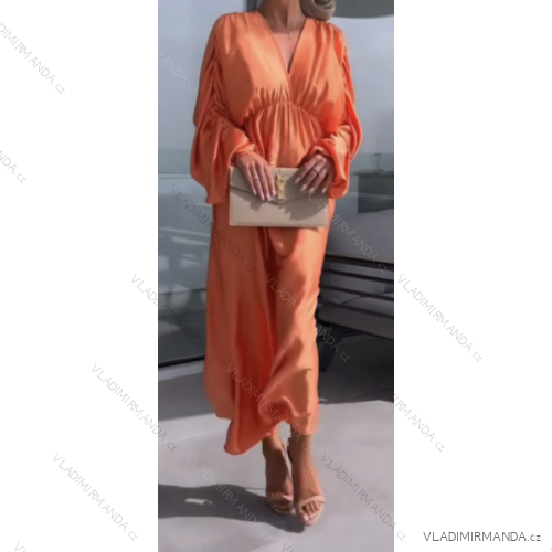 Šaty dlhé elegantný dlhý rukáv dámske (S/M ONE SIZE) TALIANSKA MÓDA IMPGM2323068