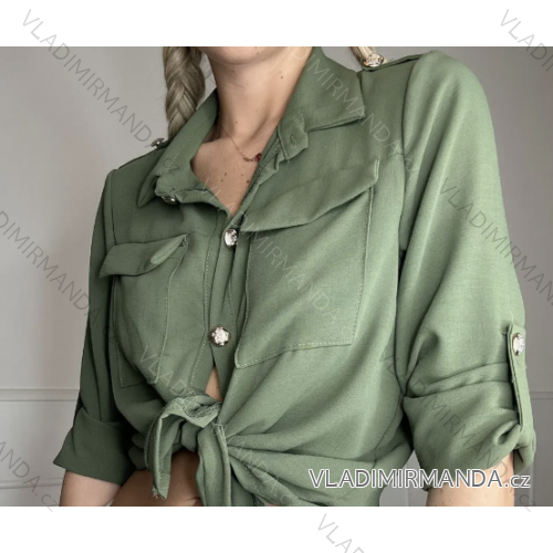 Košeľa dlhý rukáv dámska (S/M ONE SIZE) TALIANSKA MÓDA IMPBB23E89119