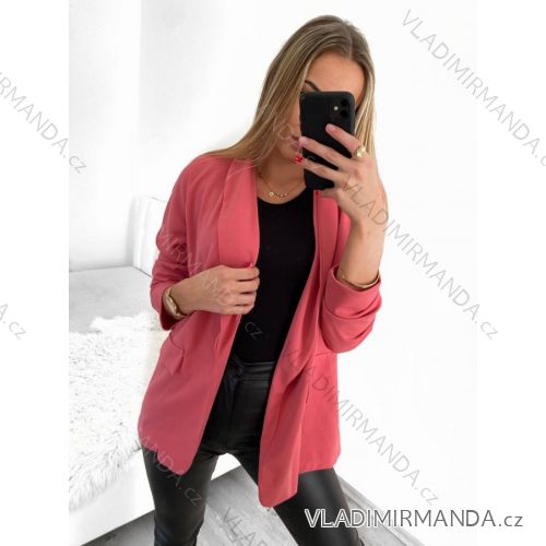 Sako dlouhý shrnutý rukáv dámské (S/M/L ONE SIZE) ITALSKÁ MÓDA IM322108