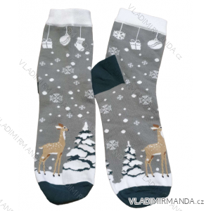 Ponožky veselé slabé vianočné dámske (35-37, 38-40) POLSKÁ MÓDA DPP22185
