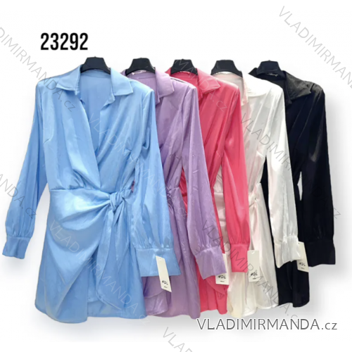 Šaty elegantný dlhý rukáv dámske (S/M ONE SIZE) TALIANSKA MÓDA IMPHD2323292-1