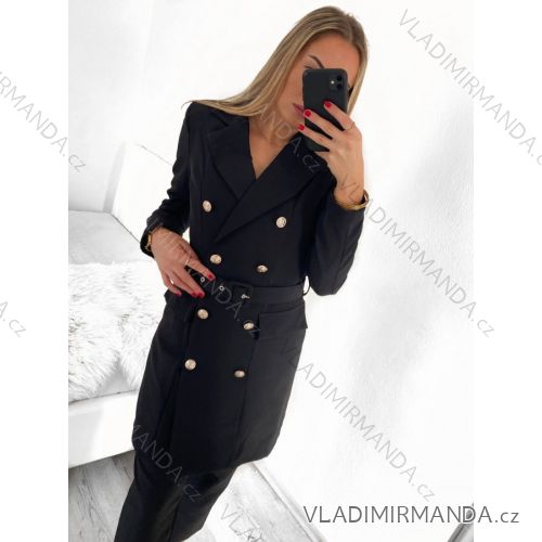 Kabát/šaty kabátkové dlhý rukáv dámske (S-XL) TALIANSKA MÓDA IMPGM237704