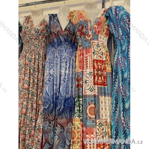 Šaty dlhé letné icecool bez rukávov dámske (S/ML/XL) TALIANSKA MÓDA IMB23013