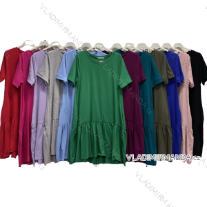 Šaty voľnočasové bavlnené letné krátky rukáv dámske (S/M/L ONE SIZE) TALIANSKA MóDA IMC23201