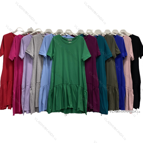 Šaty voľnočasové bavlnené letné krátky rukáv dámske (S/M/L ONE SIZE) TALIANSKA MóDA IMC23201