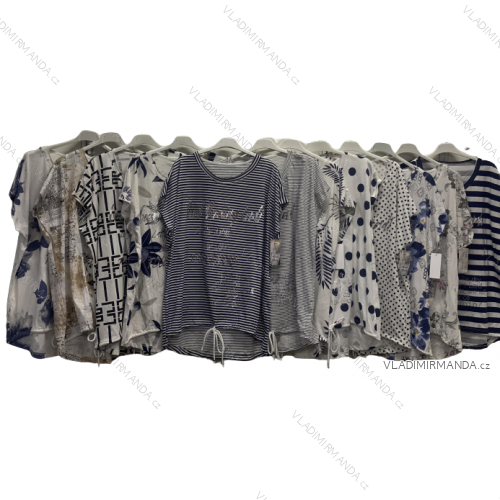 Tunika oversize zaväzovací krátky rukáv dámska nadrozmer (S/M/L/XL/2XL ONE SIZE) TALIANSKA MÓDA IMC23205