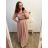Šaty plesové elegantné spoločenské rukáv dámske nadrozmer (L/XL ONE SIZE) TALIANSKA MÓDA IMM23FRANCESCA/DUR kráľovská modrá