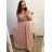 Šaty plesové elegantné spoločenské rukáv dámske nadrozmer (L/XL ONE SIZE) TALIANSKA MÓDA IMM23FRANCESCA/DUR kráľovská modrá