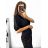 Top s krajkou krátký rukáv dámský (S/M ONE SIZE) ITALSKÁ MÓDA IMM2327419/DU S/M čierna