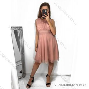 Šaty elegantné spoločenské široké ramienka dámske (S/M ONE SIZE) TALIANSKA MÓDA IMPSH2420821