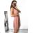 Šaty elegantné spoločenské široké ramienka dámske (S/M ONE SIZE) TALIANSKA MÓDA IMPSH2420821 ružová S / M