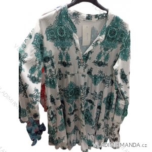 Šaty košeľové dlhý rukáv dámske nadrozmer (XL/2XL ONE SIZE) TALIANSKA MÓDA IMBM23026