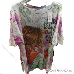Šaty voľnočasové krátky rukáv dámske nadrozmer (XL/2XL ONE SIZE) TALIANSKA MÓDA IMBM23027