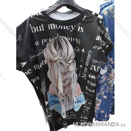 Šaty voľnočasové krátky rukáv dámske nadrozmer (XL/2XL ONE SIZE) TALIANSKA MÓDA IMBM23029