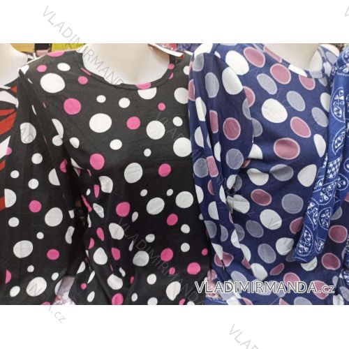 Tričko tunika dlhý rukáv dámske (l-3XL) DUNAUONE polski moda PME23PUNTIK